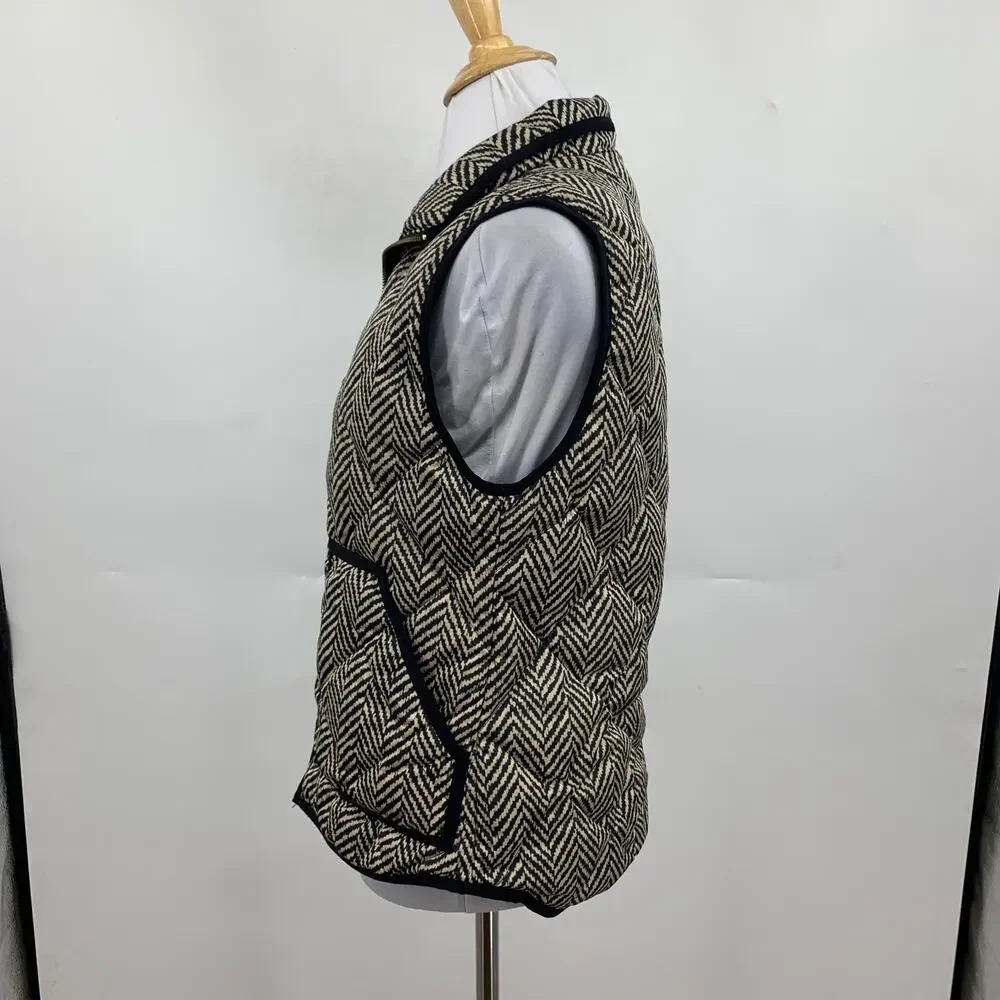J Crew Vest Womens XS Extra Small Excursion Quilted Herringbone Down Full Zip